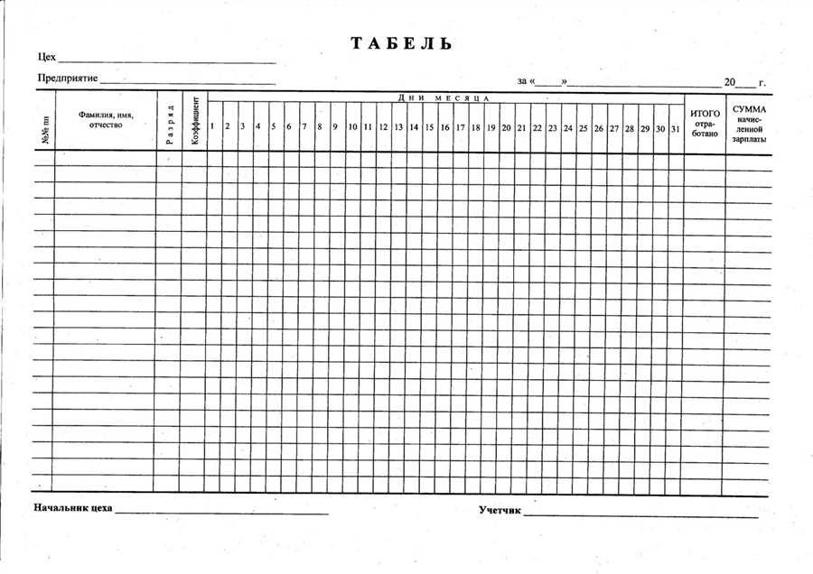 Как правильно заполнять табель учета рабочего времени советы и рекомендации
